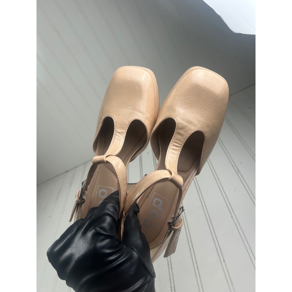 Jellypop Nude Vintage Retro Patent Platform Mary Jane Heels Women's Size 9 - Picture 10 of 11